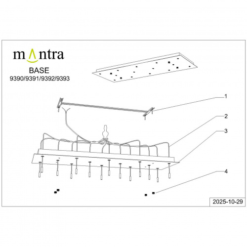 9393 Основание потолочное 14L MODULAR LIGHT FLORONES